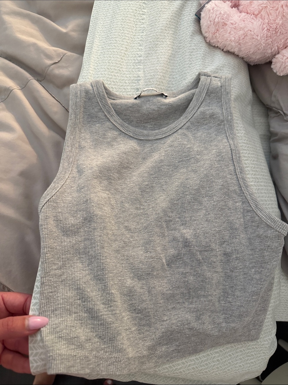 Zara cropped grey tank